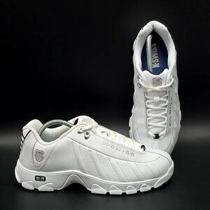 K-Swiss ST329 CMF White Black Fashion Sneaker Shoes 03426-129-M Men's Size 9